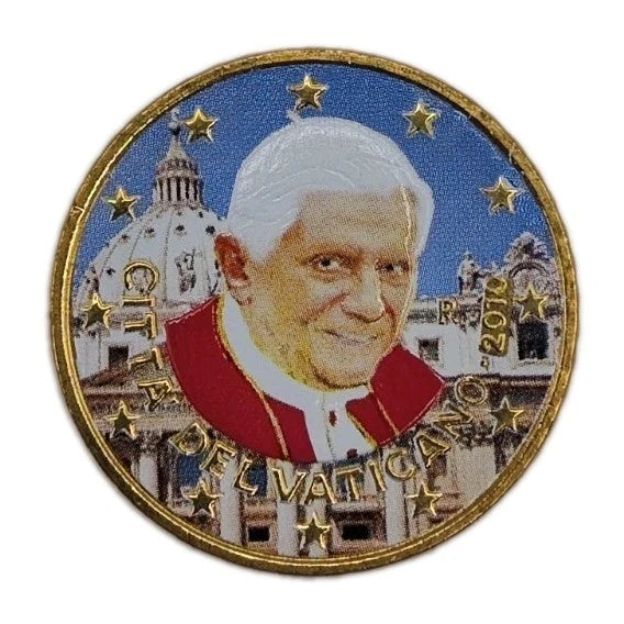 50 Euro Cent Münze - Vatikan - Papst Benedikt XVI - 2010 / 2012 - koloriert