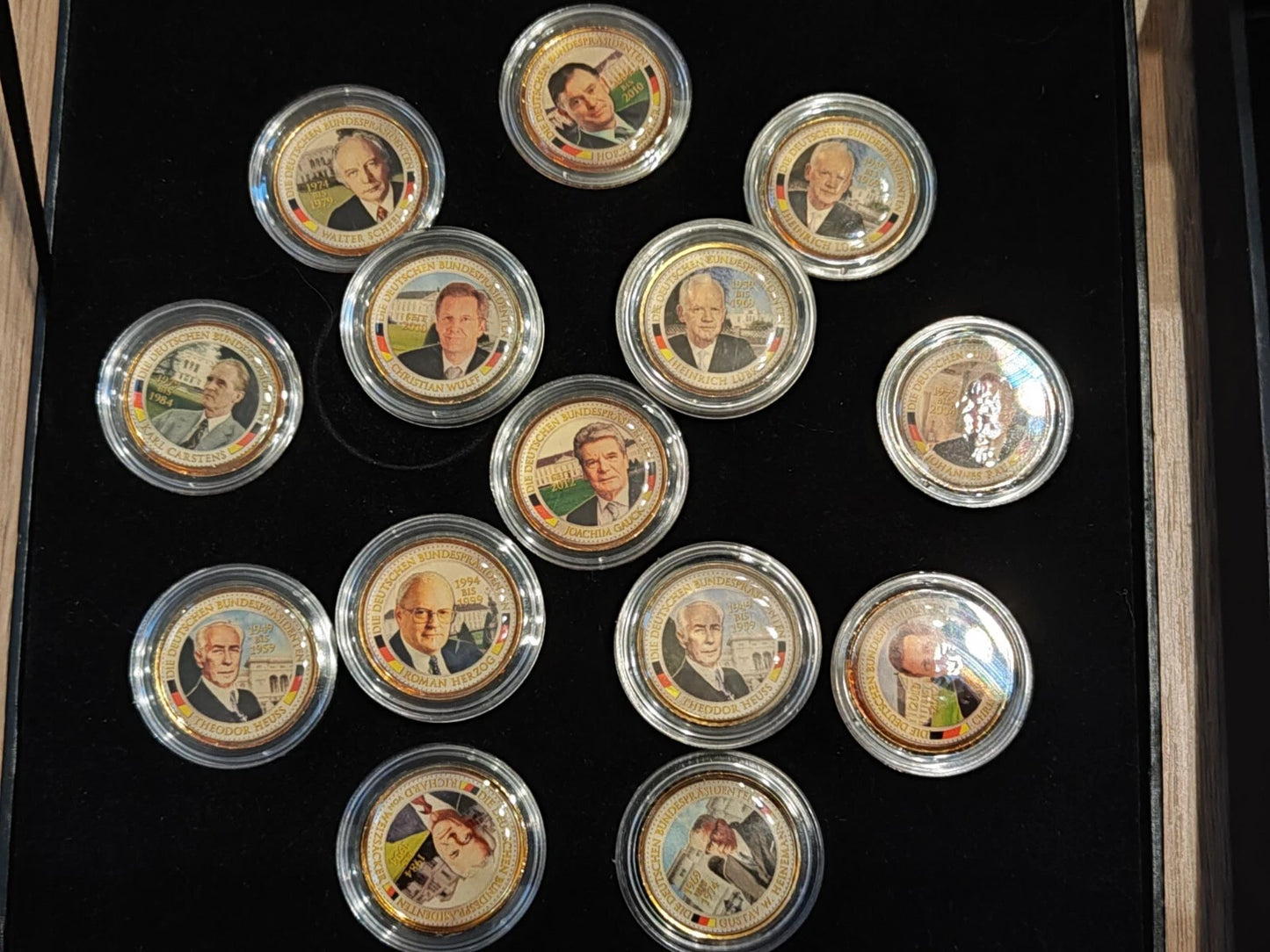 27 x 50 Cent Euro Münzen Set - BRD - Bundeskanzler & Bundespräsidenten - koloriert & vergoldet
