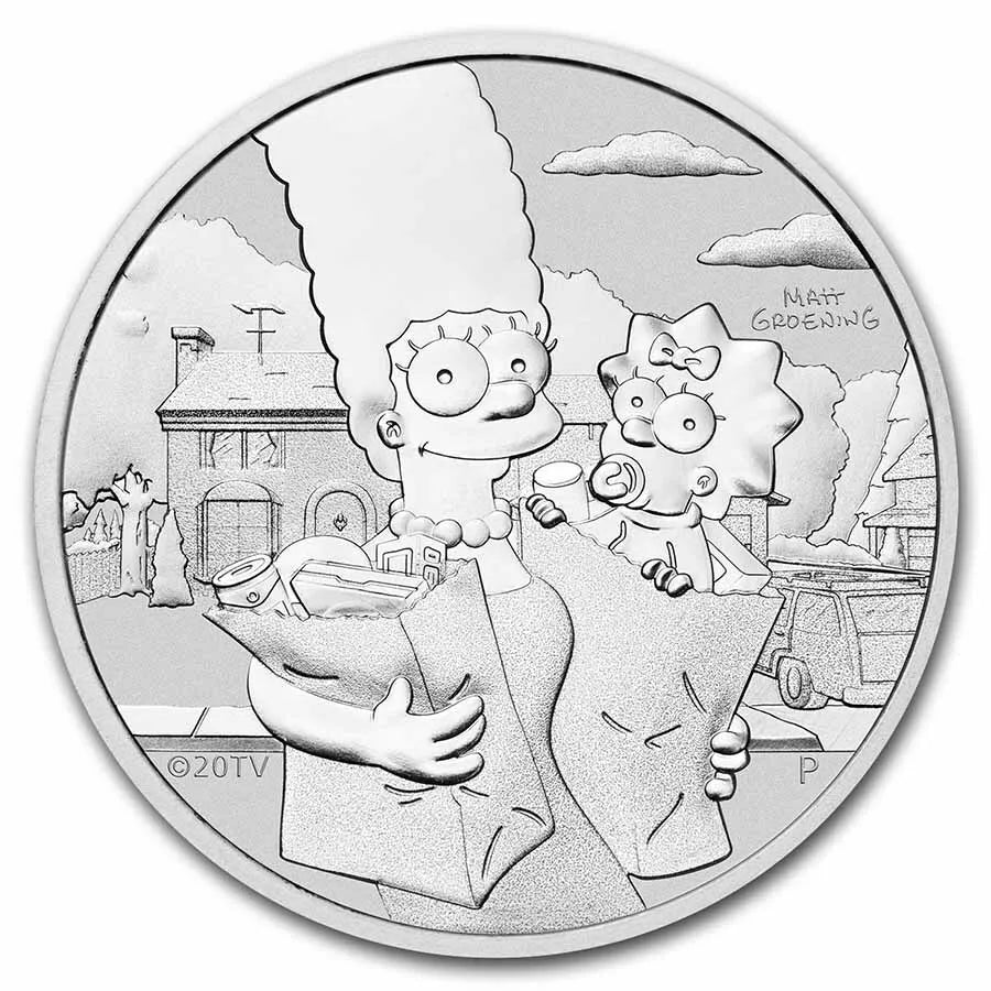 1 UNZE 999 SILBER - MARGE / THE SIMPSONS FAMILIE - SILBERMÜNZE