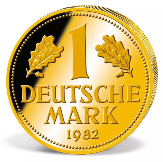 1 GOLD DM MÜNZE - MARK - 24 KARAT VERGOLDET