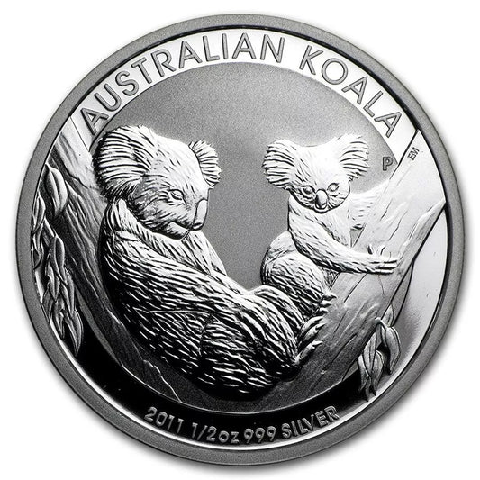 1/2 UNZE SILBER - KOALA BÄR 2011 - SILBERMÜNZE