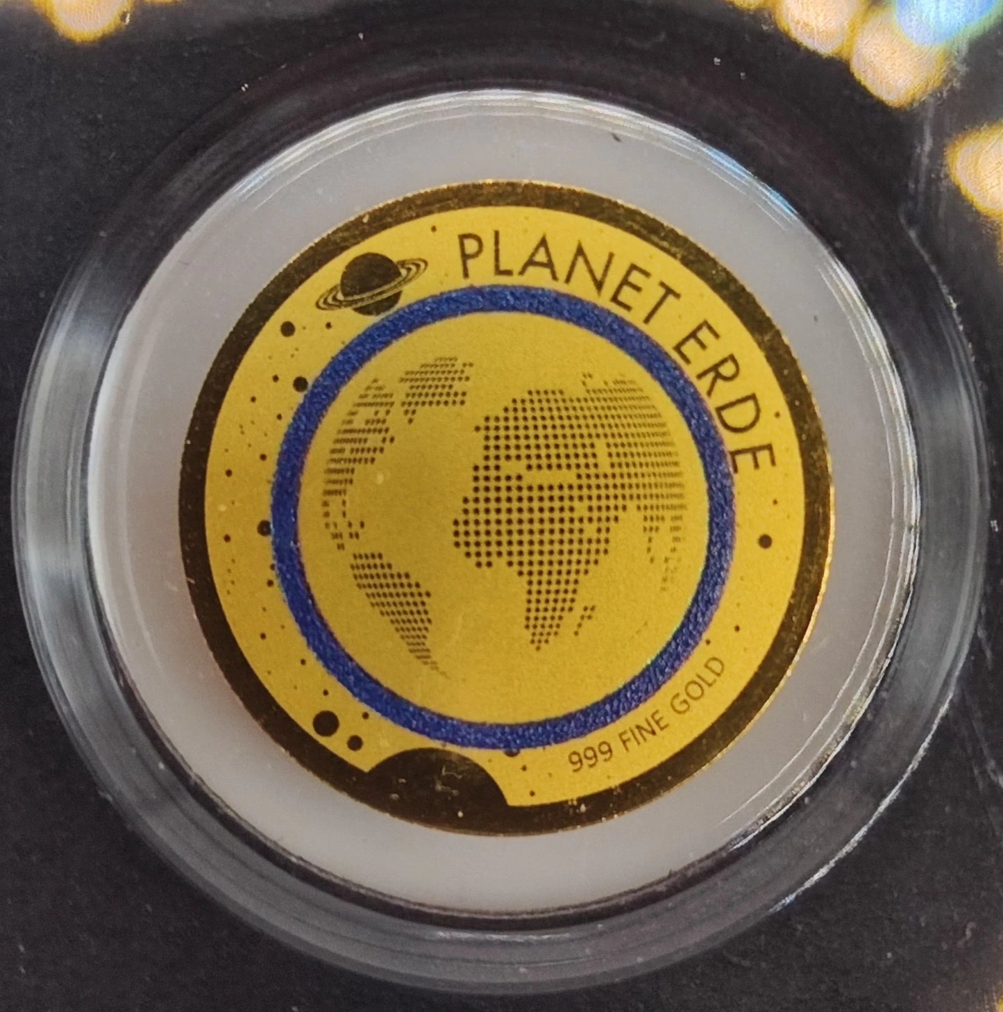 1/500 UNZE GOLD - PLANET ERDE - KOLORIERT - GOLDMÜNZE