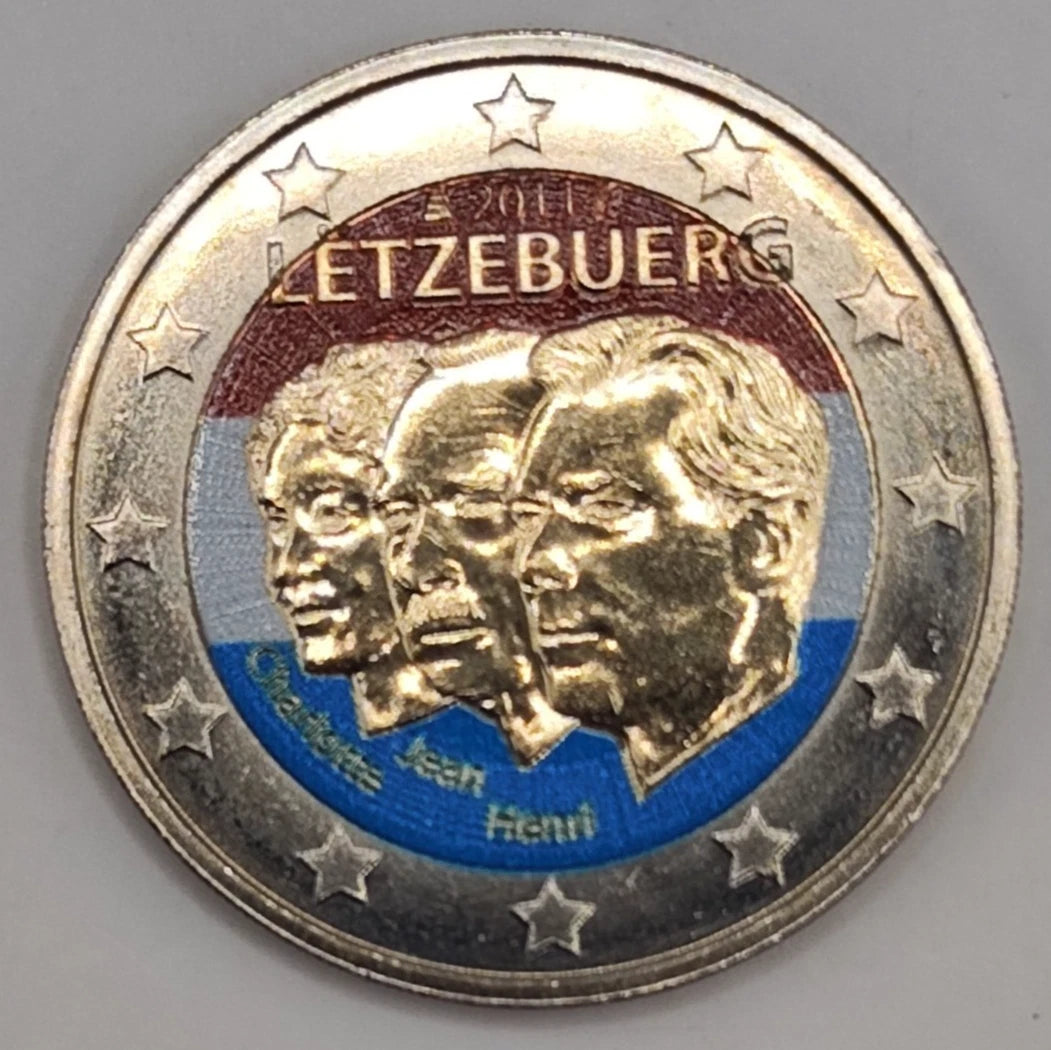2 Euro Münze - Luxemburg - Jean de Luxemburg 2011 - koloriert