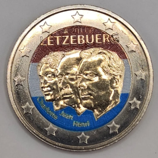 2 Euro Münze - Luxemburg - Jean de Luxemburg 2011 - koloriert