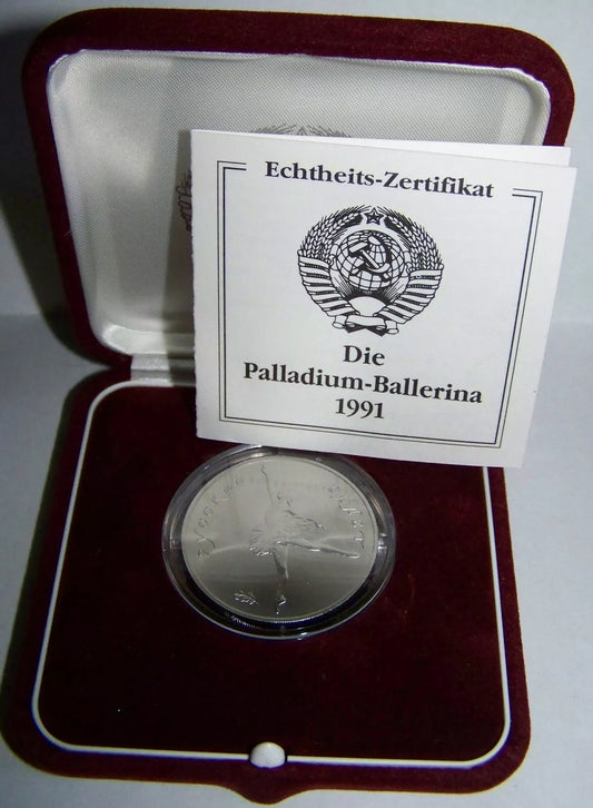 1 UNZE PALLADIUM - RUSSLAND - BALLERINA 1991 - MIT ETUI & ZERTIFIKAT