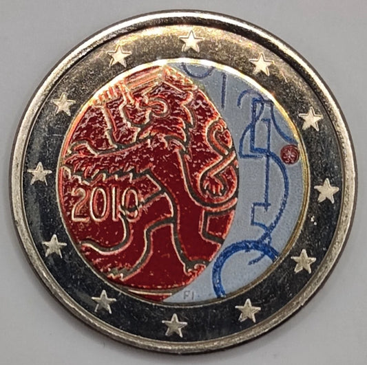 2 Euro Münze - Finnland - 150 Jahre Finnische Währung 2010 - koloriert
