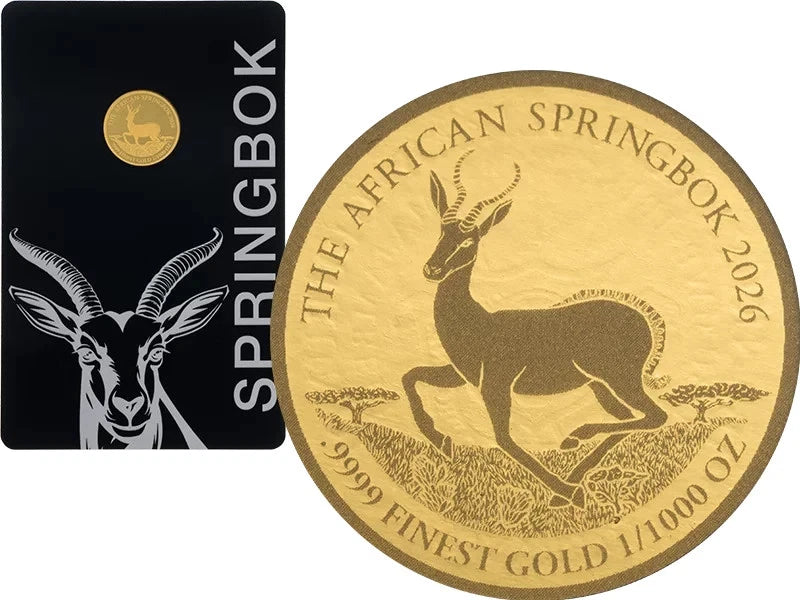 1/100 UNZE GOLD - KRÜGERRAND / SPRINGBOCK 2026 - GOLDMÜNZE