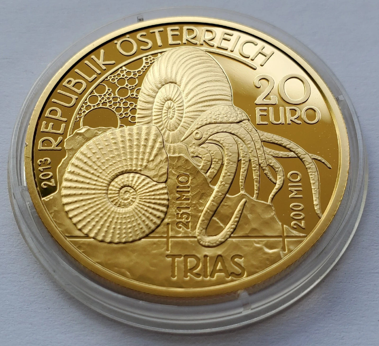 20 Euro Münze - Österreich - Leben im Wasser 2013 - Proof - 24 Karat vergoldet