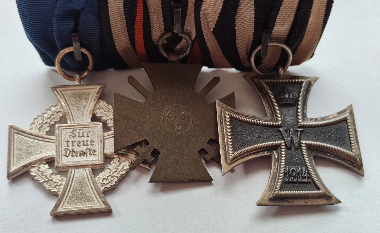 3 ORDEN SPANGE - EISERNES KREUZ + FRONTKÄMPFERKREUZ + 25 JAHRE TREUEDIENST