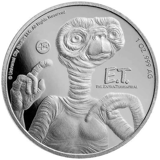 1 UNZE SILBER - 40 JAHRE E.T. DER AUßERIRDISCHE - SILBERMÜNZE