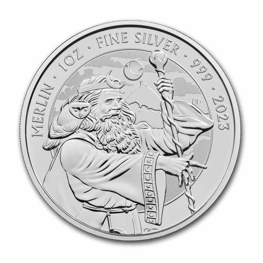 1 UNZE SILBER - ZAUBERER MERLIN / ENGLAND - SILBERMÜNZE