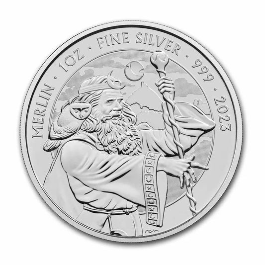 1 UNZE SILBER - ZAUBERER MERLIN / ENGLAND - SILBERMÜNZE
