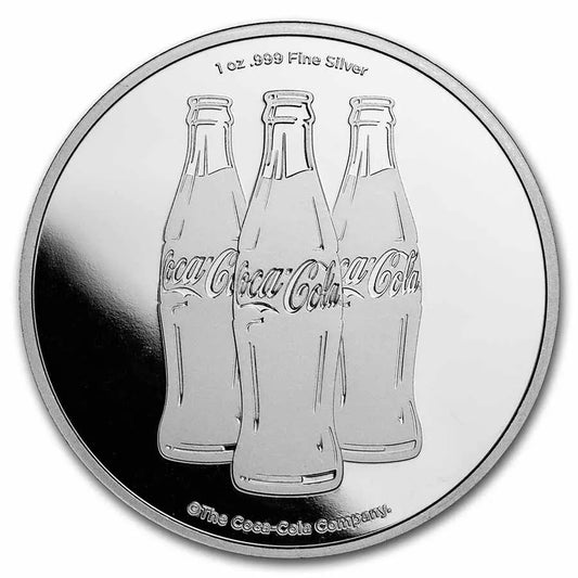 1 UNZE 999 SILBER - COCA COLA / FLASCHEN - SILBERBARREN
