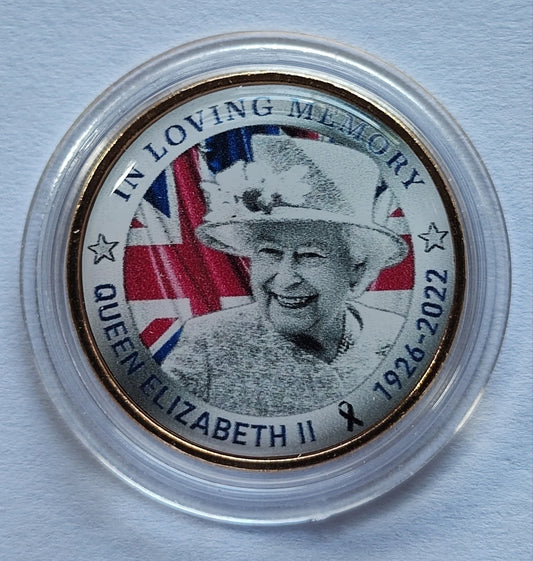 2 Euro - Queen Elizabeth II. - koloriert & vergoldet