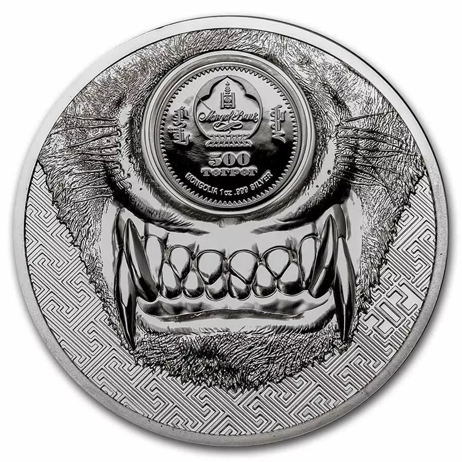 1 UNZE 999 SILBER - WOLF - HIGH RELIEF - SILBERMÜNZE