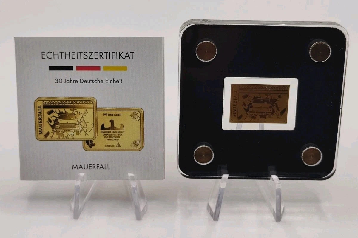 1/500 UNZE GOLD - DDR MAUERFALL / TRABANT - GOLDBARREN