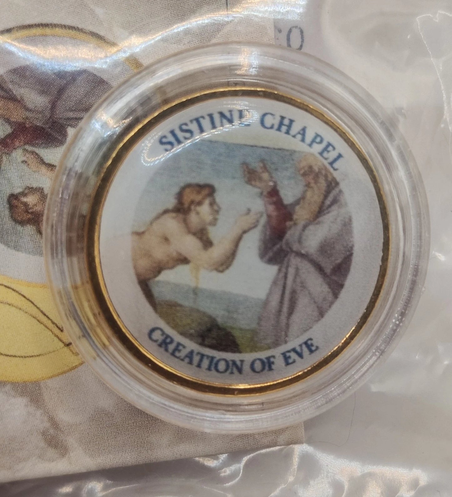 5 x 2 Euro Münze - Sixtinischen Kapelle im Vatikan / Fresken - koloriert & vergoldet