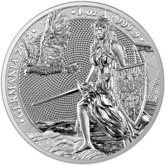 1 UNZE 999 SILBER - GERMANIA / SCHILD / SCHWERT / ADLER - SILBERMÜNZE