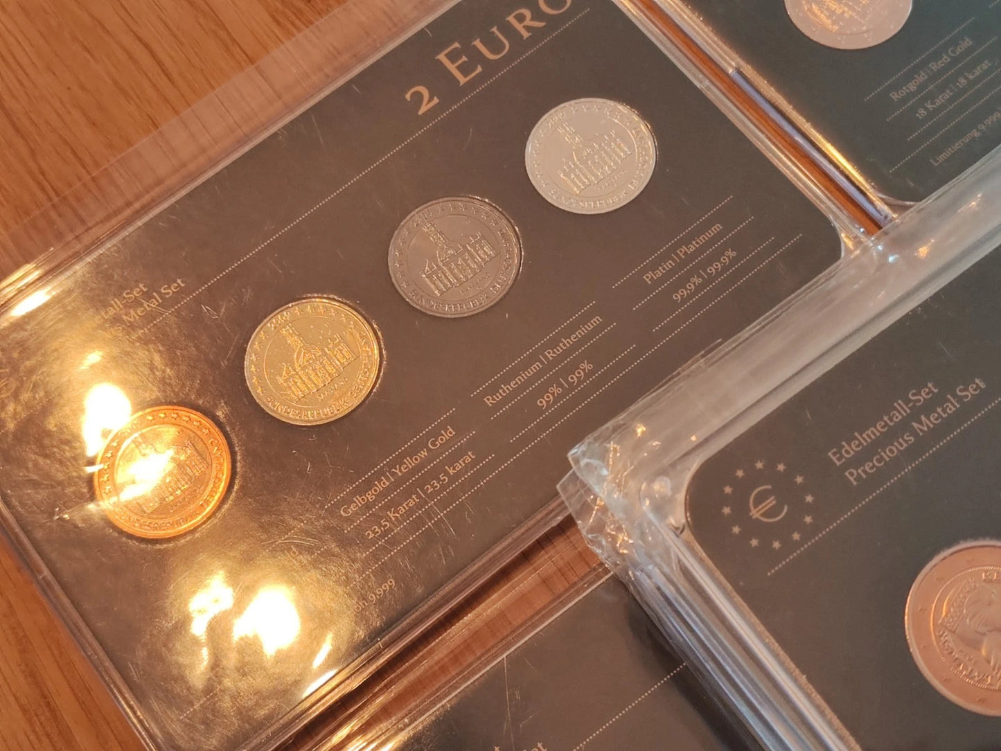 12 x 4 x 2 Euro Münzen Set - Europa Ausgaben - Platin / Rotgold / Ruthenium / Gold