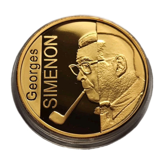 10 Euro Münze - Belgien - Georges Simenon 2003 - Proof - 24 Karat vergoldet