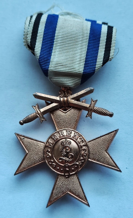 BAYERISCHES VERDIENSTKREUZ 3. KLASSE 1866 - AM BANDABSCHNITT - ORDEN