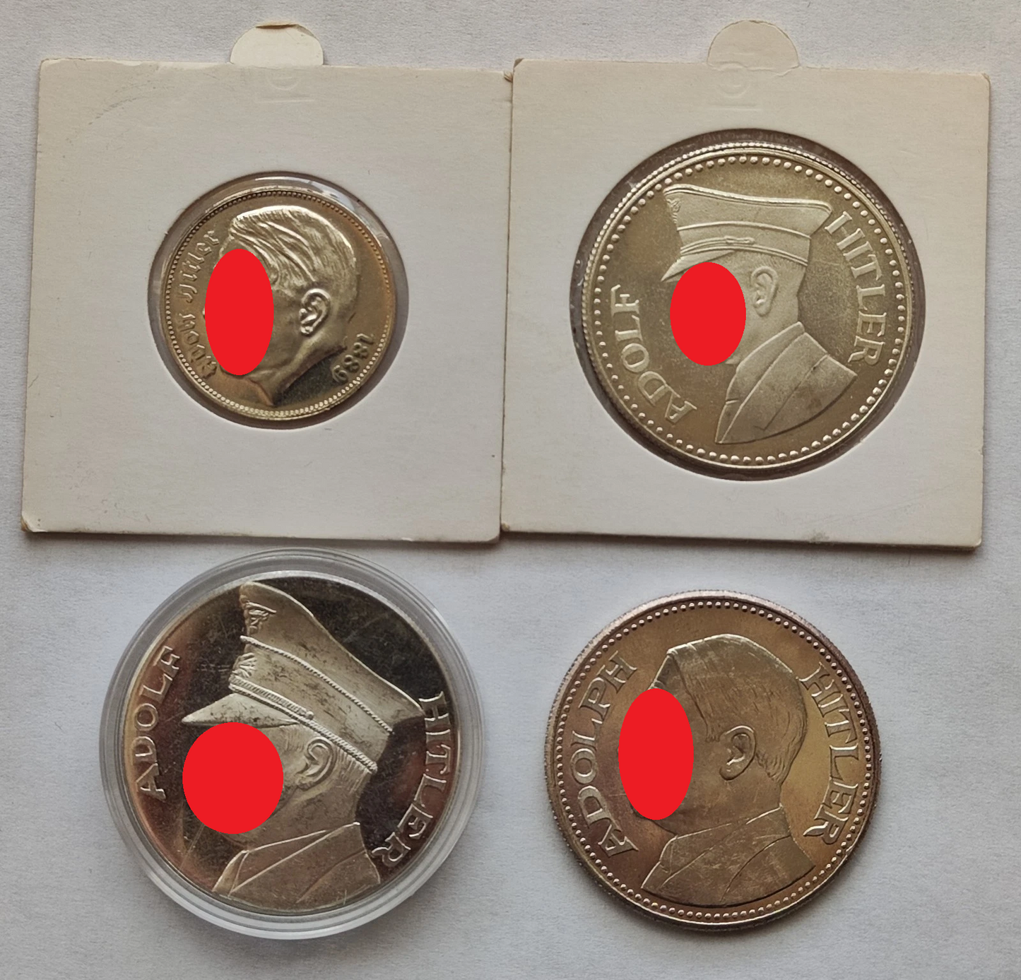 4 MEDAILLEN SET - ADOLF HITLER - FANTASIE PRÄGUNG