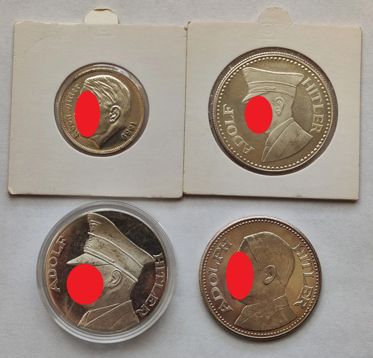 4 MEDAILLEN SET - ADOLF HITLER - FANTASIE PRÄGUNG