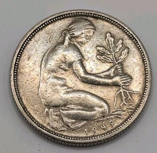50 PFENNIG DM MÜNZE - BANK DEUTSCHER LÄNDER 1949