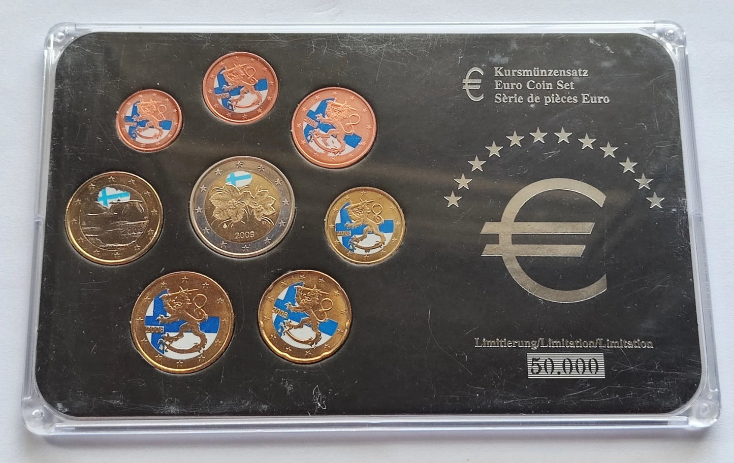 Euro KMS Kursmünzensatz - Finnland - komplett Satz - koloriert