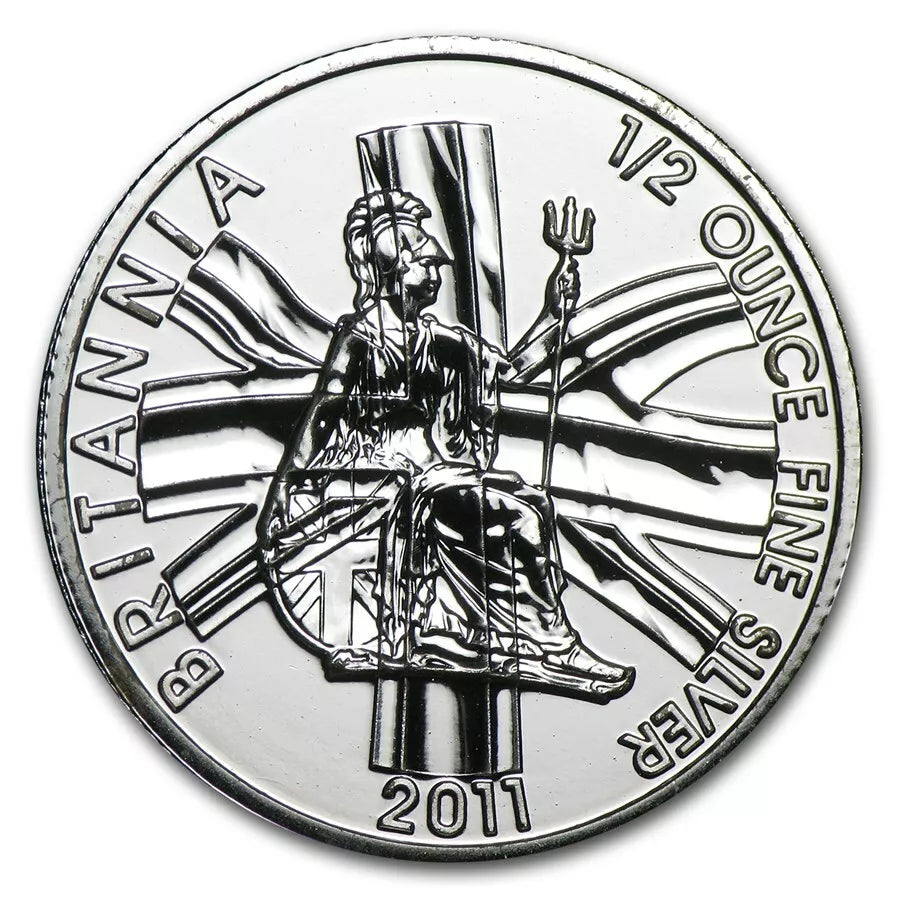 1/2 UNZE SILBER - BRITANNIA ENGLAND 2011 - SILBERMÜNZE - SELTEN