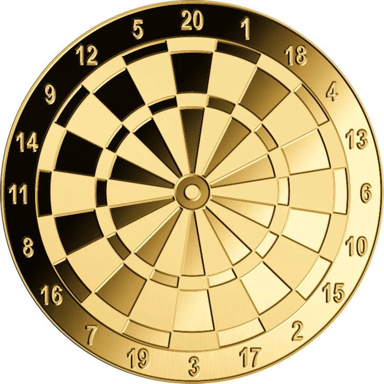 GOLDMÜNZE - DART / SCHEIBE - MIT ETUI