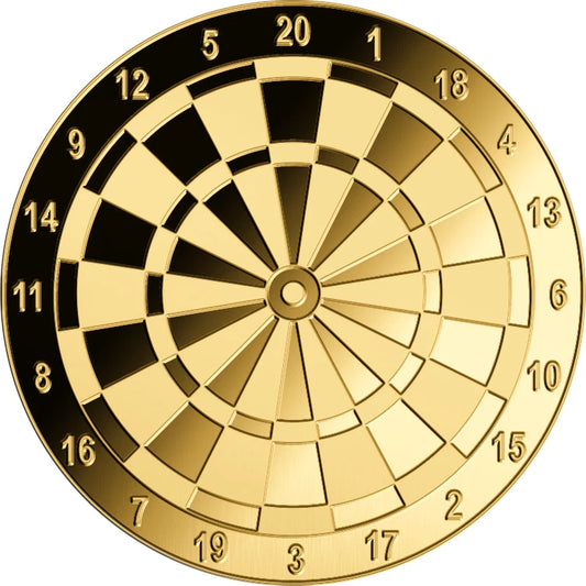 GOLDMÜNZE - DART / SCHEIBE - MIT ETUI