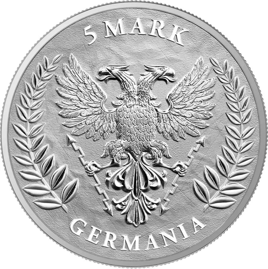 1 UNZE 999 SILBER - GERMANIA / SCHILD / SCHWERT / ADLER - SILBERMÜNZE