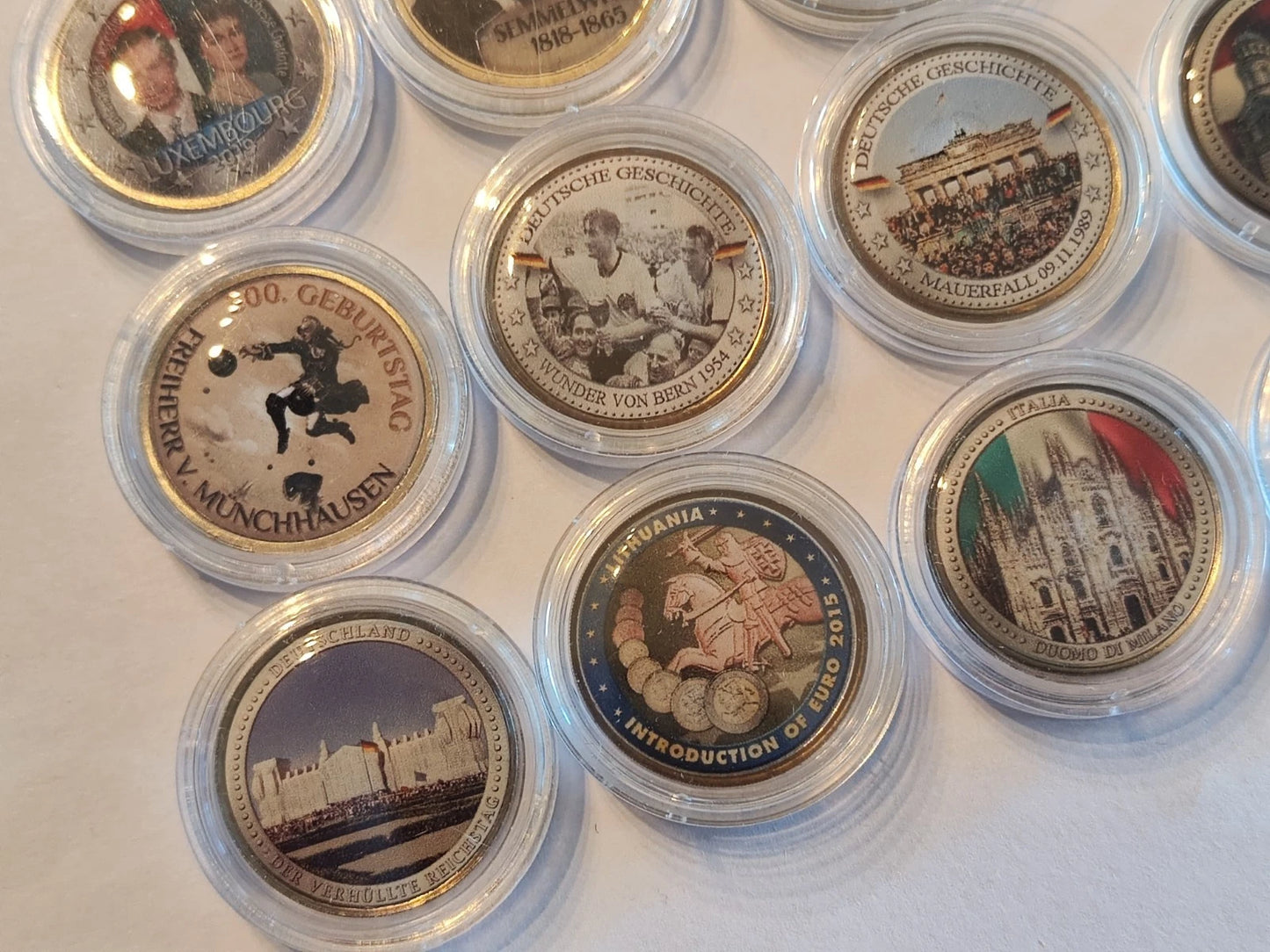 16 x 2 Euro Münzen - Sammlung - schöne Motive - koloriert