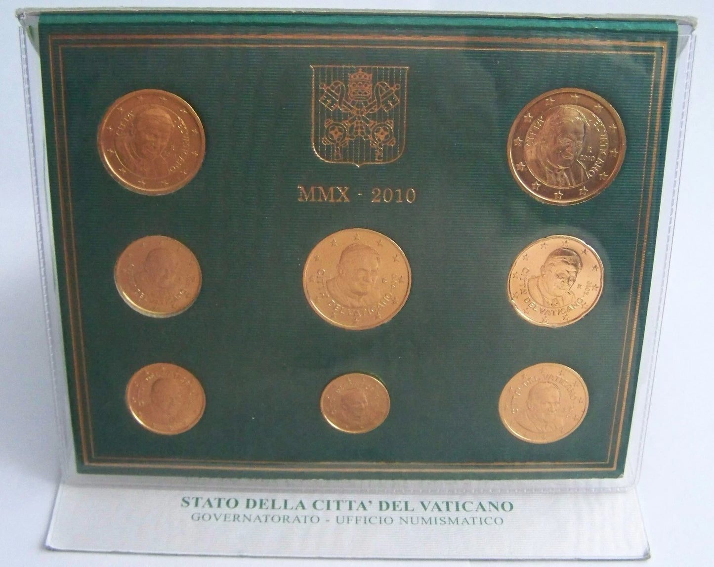 ORIGINAL EURO KMS MÜNZEN - VATIKAN / PAPST FRANZISKUS 2010 - 24 KARAT VERGOLDET