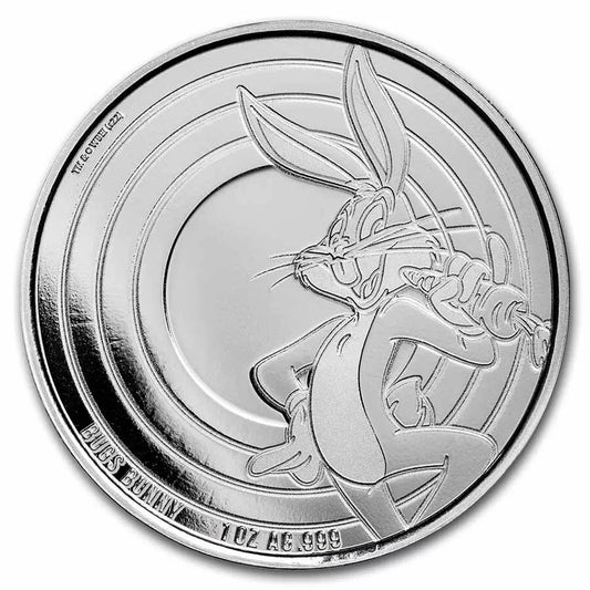 1 UNZE SILBER - BUGS BUNNY / LOONEY TUNES - SILBERMÜNZE