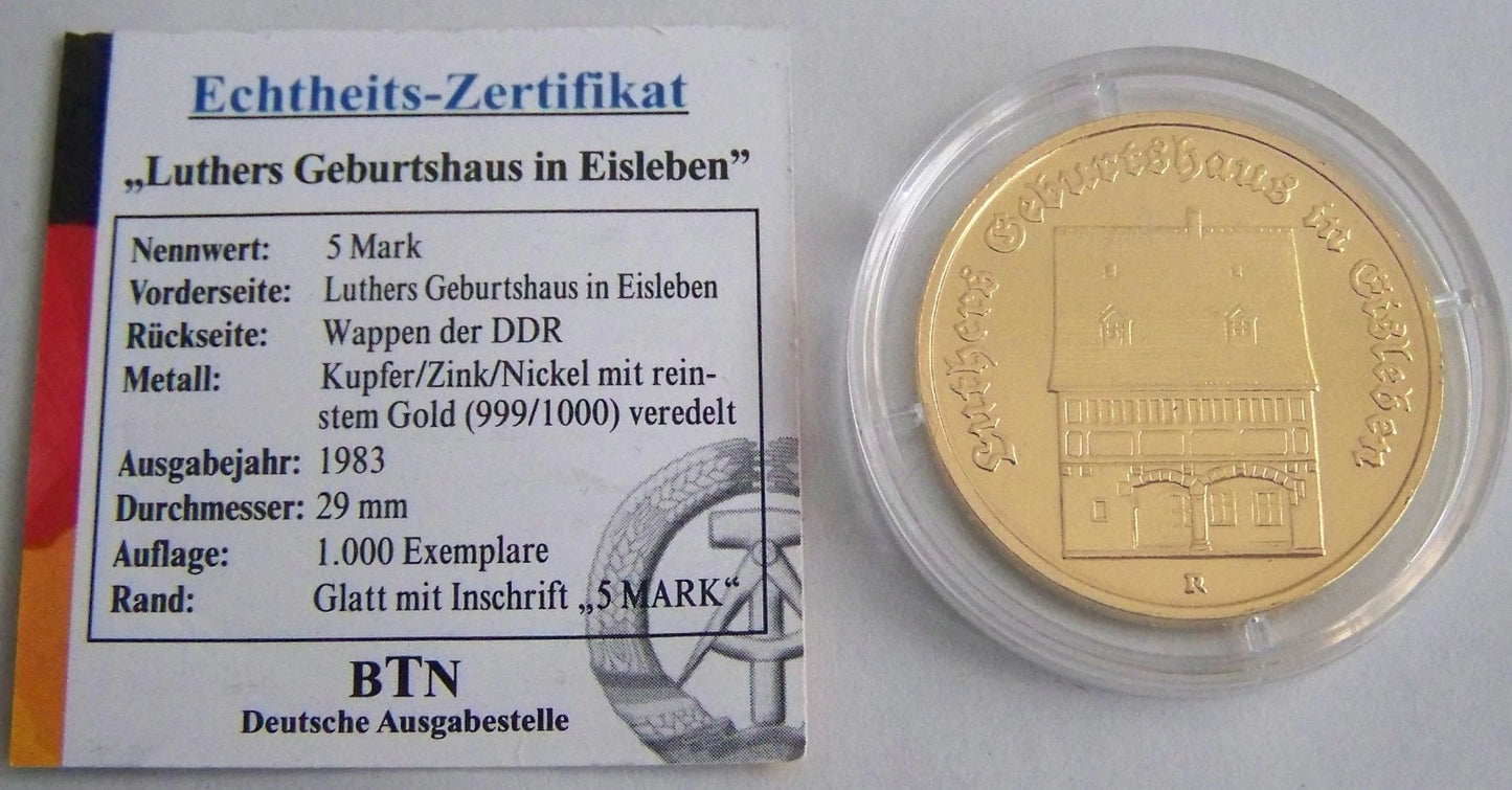 52 DDR Mark Münzen - 24 Karat Gold vergoldet