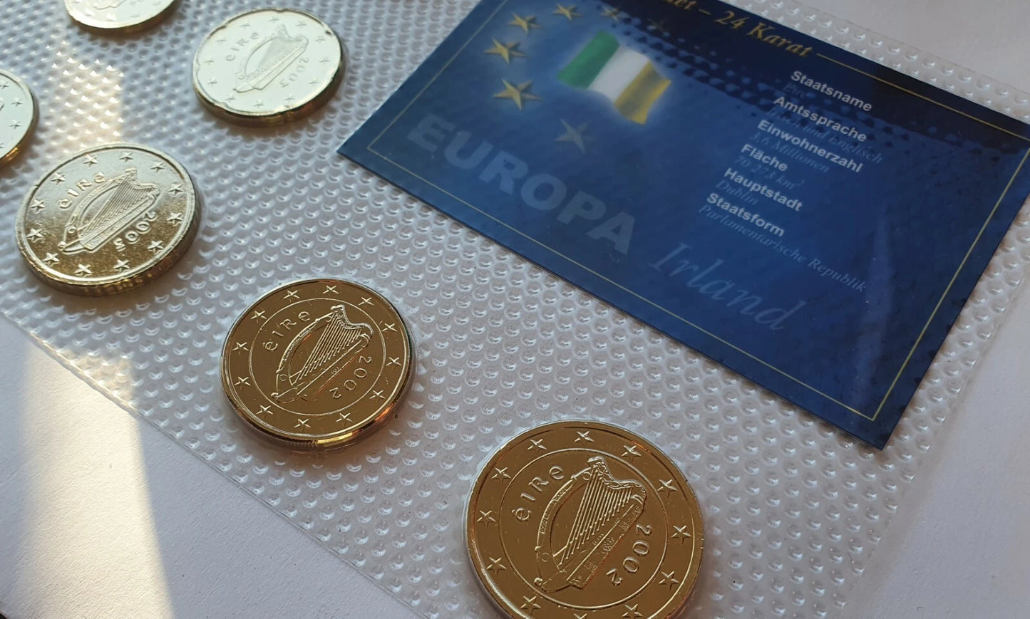 17 KMS / EURO MÜNZEN - EUROPA - 24 KARAT VERGOLDET