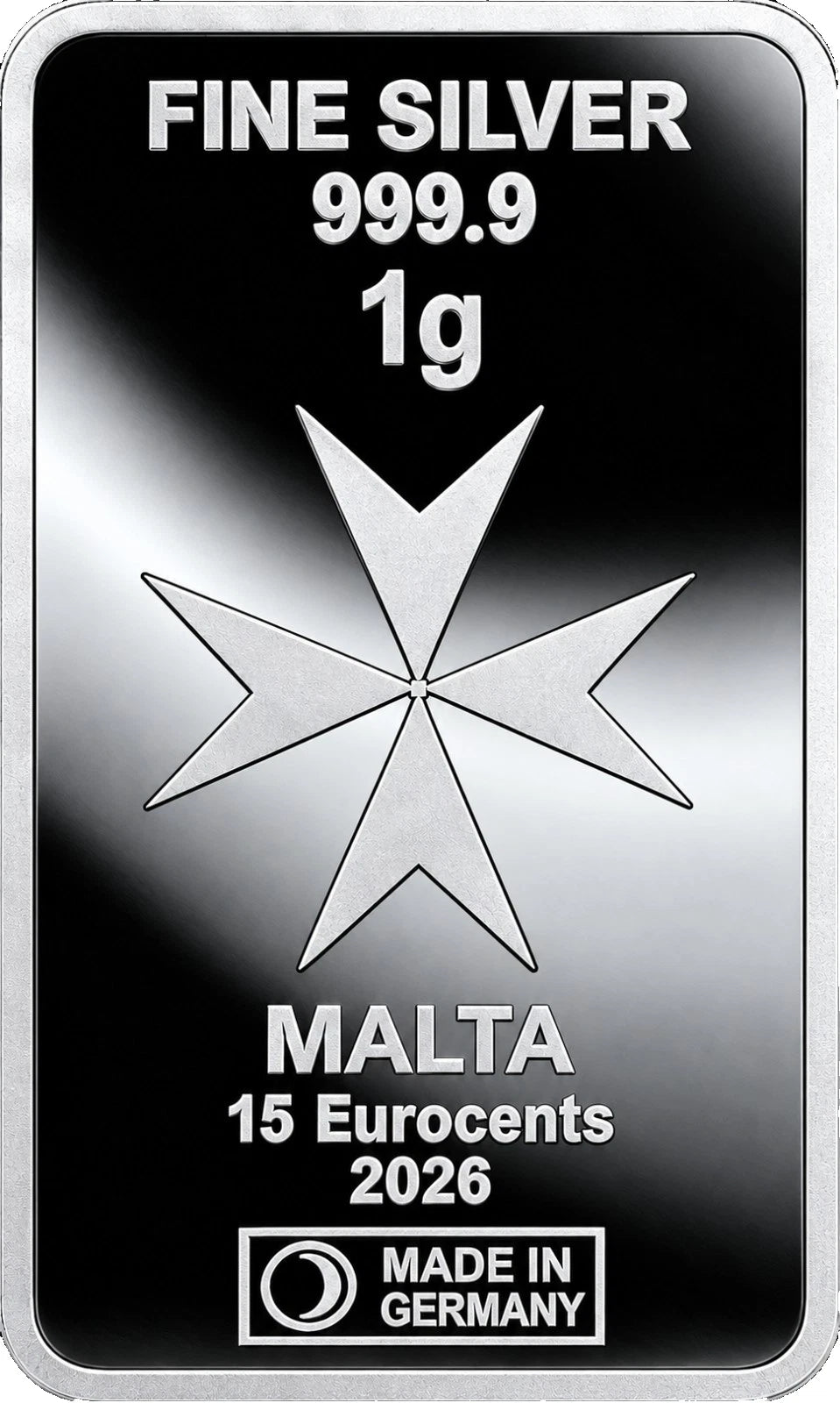 1 GRAMM SILBER - HEIMERLE & MEULE - Malta Kreuz SILBERBARREN