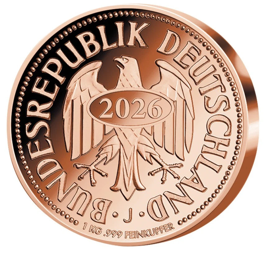 1 KILO KUPFER - 1 DM / MARK 2001 - PROOF AUSAGBE - KUPFERBARREN - SELTEN