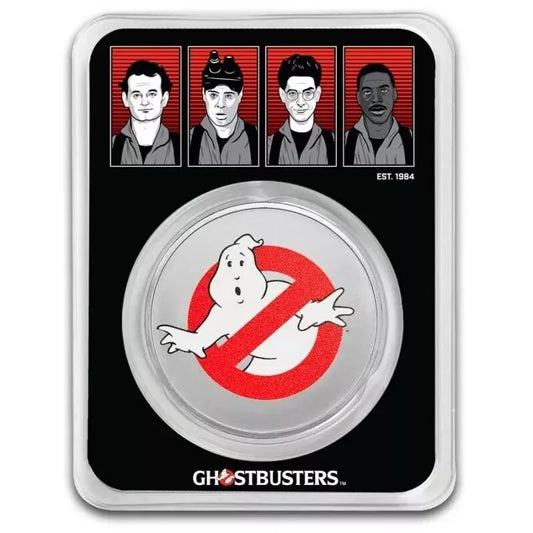 1 UNZE SILBER - GHOSTBUSTERS - KOLORIERT - SILBERMÜNZE
