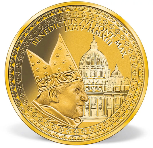 1/200 UNZE GOLD - PAPST BENEDIKT XVI. / PETERSDOM / VATIKAN