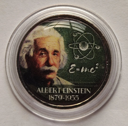 2 Euro Münze - Albert Einstein - koloriert