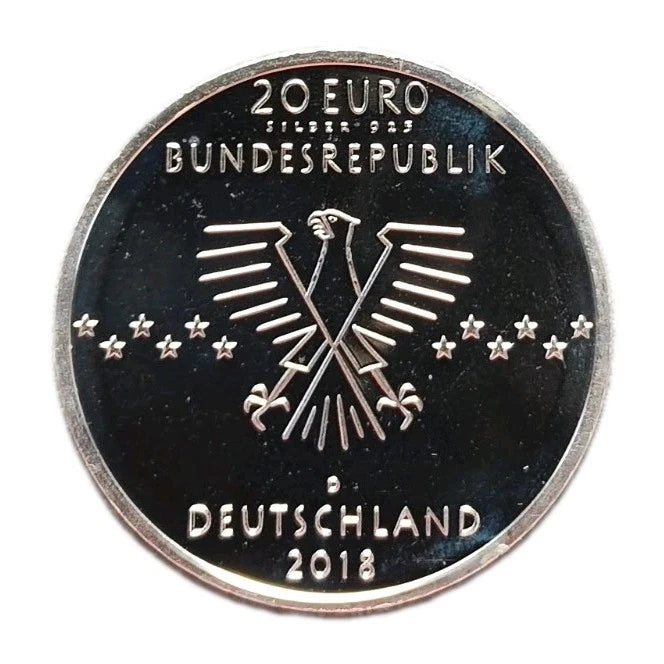 20 Euro Silbermünze - BRD - 100. Geburtstag von Ernst Otto Fischer 2018 - koloriert