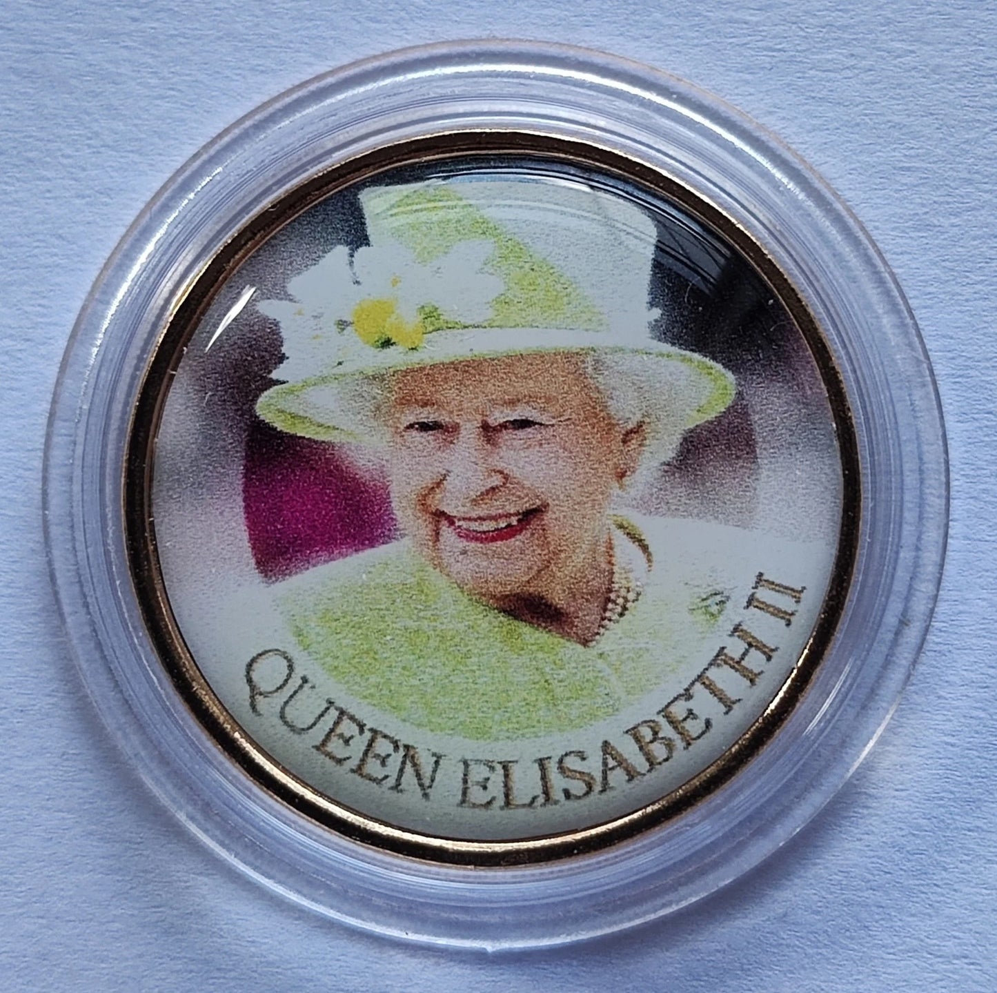 2 Euro - Queen Elizabeth II. - koloriert & vergoldet