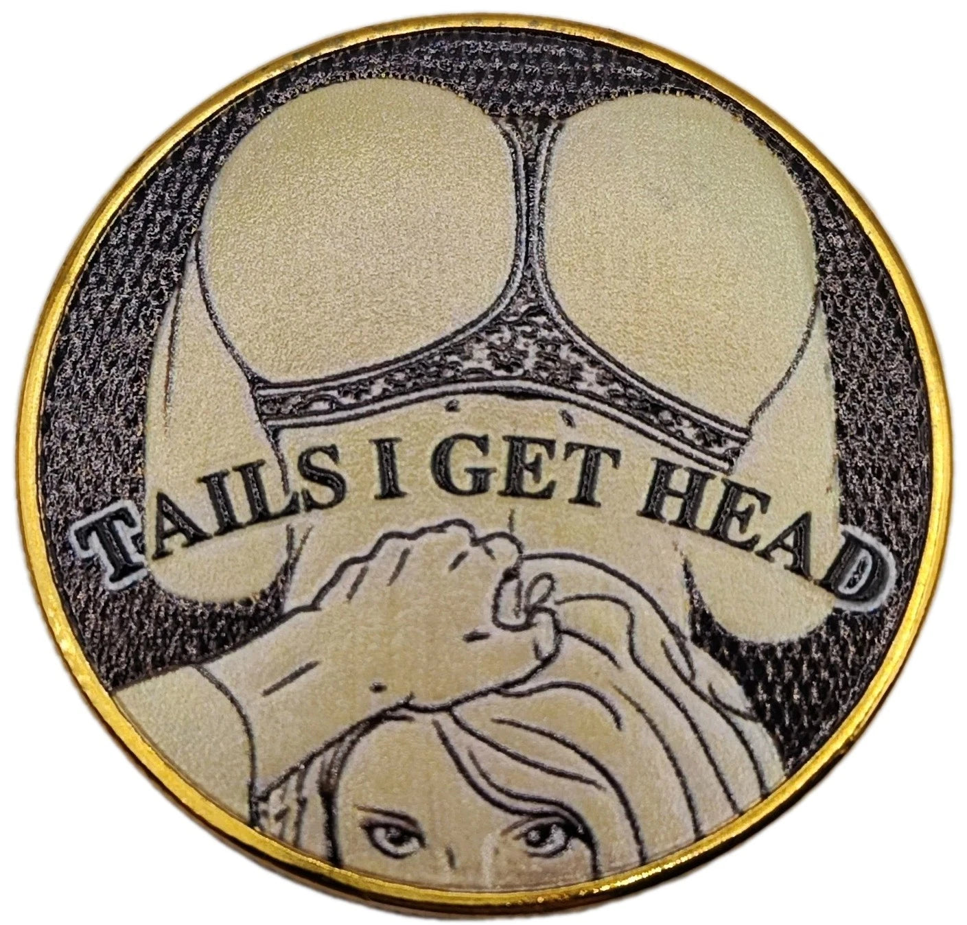 MEDAILLE - SEXY GIRL / EROTISCHE STELLUNGEN - KOLORIERT - GOLD / VERGOLDET