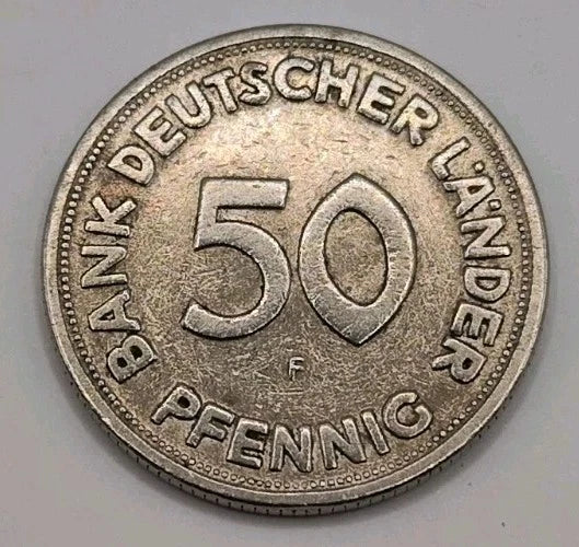 50 PFENNIG DM MÜNZE - BANK DEUTSCHER LÄNDER 1949