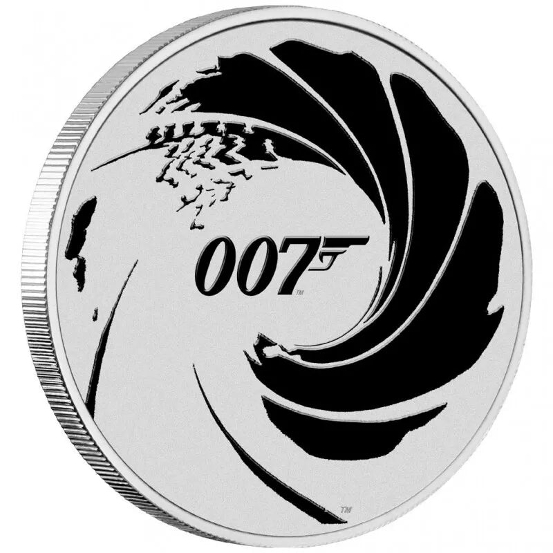 1 UNZE 999 SILBER - 60 JAHRE JAMES BOND 007 - KOLORIERT - SILBERMÜNZE