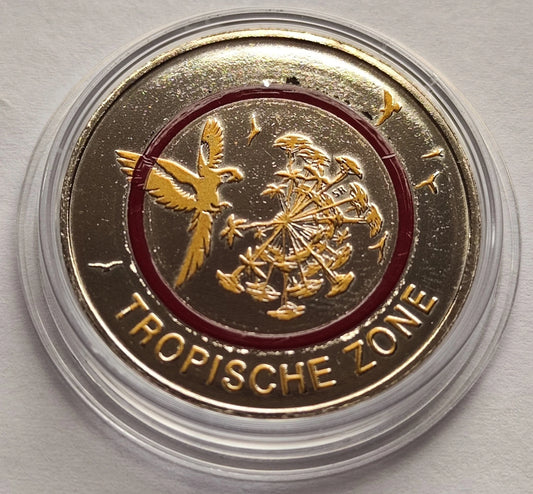 5 Euro Münze - Tropische Zone 2014 - Polymerring - teilvergoldet