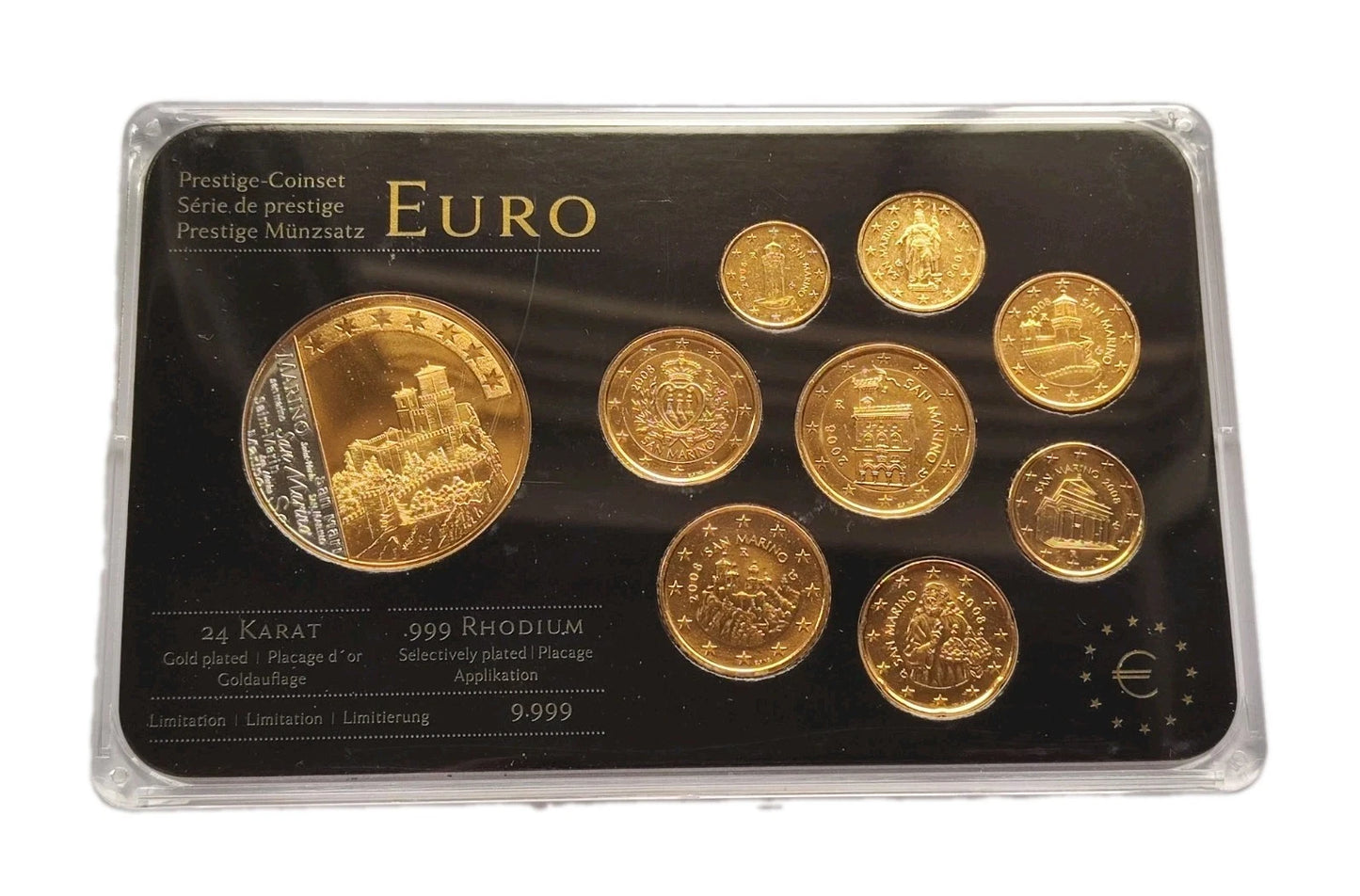 ORIGINAL EURO KMS MÜNZEN - SAN MARINO 2008 - 24 KARAT VERGOLDET